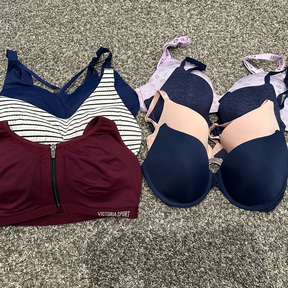 Victoria's Secret Sports Bras - Burgundy, Navy, and Pink